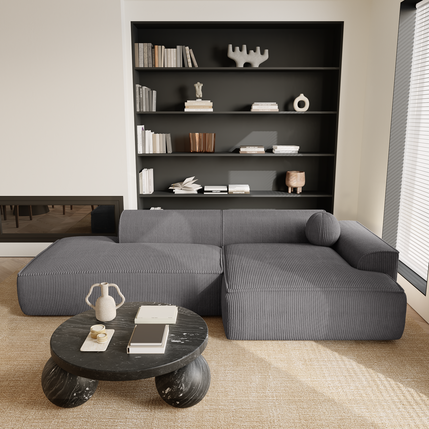 Canapé d'angle droit Ania