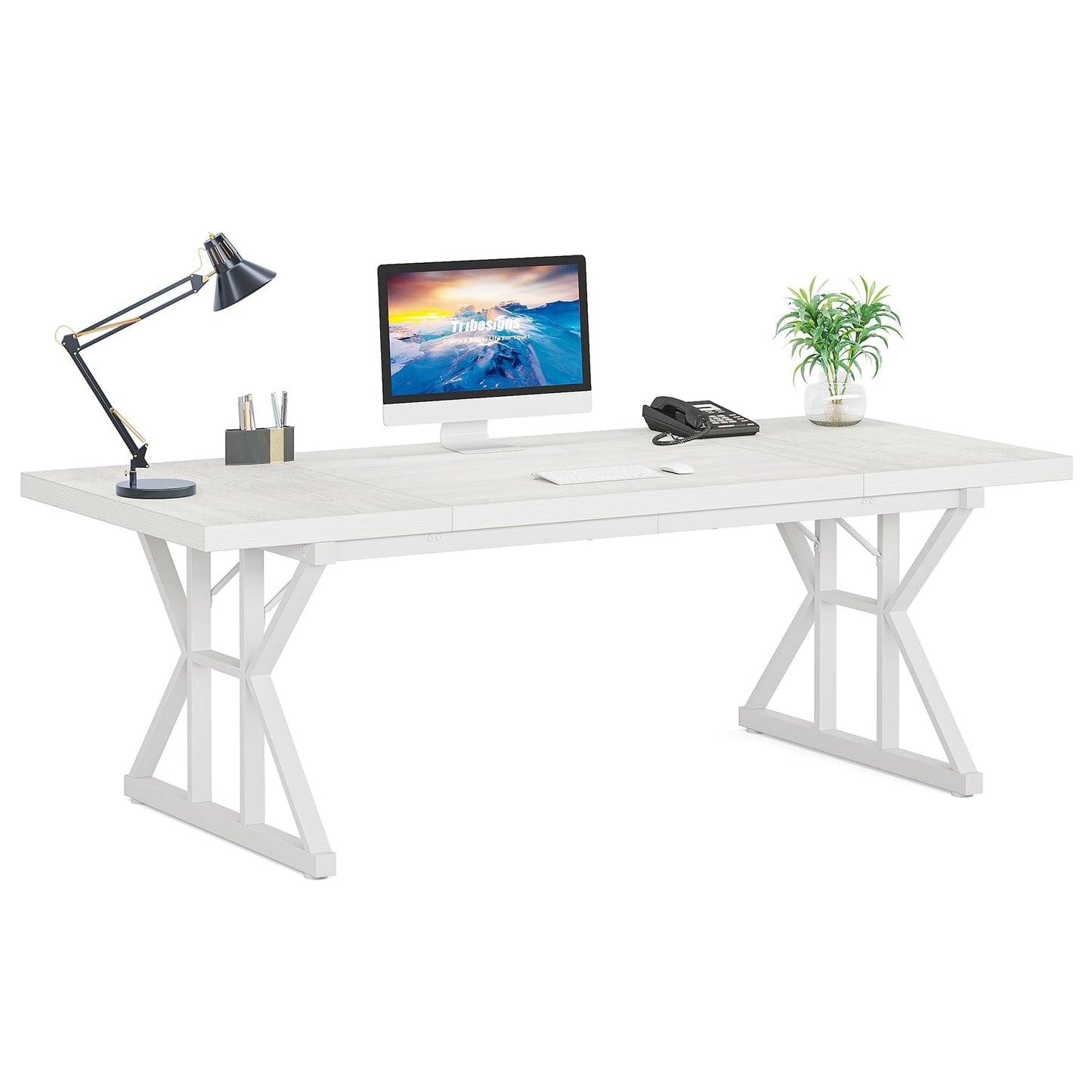 70.8-Inch Executive Desk, Large Computer Office Desk Workstation