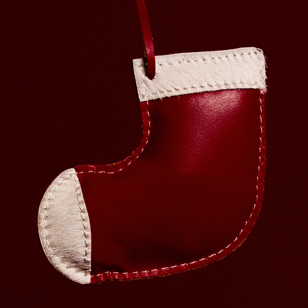 Suspension de Noël en Cuir de Bottine