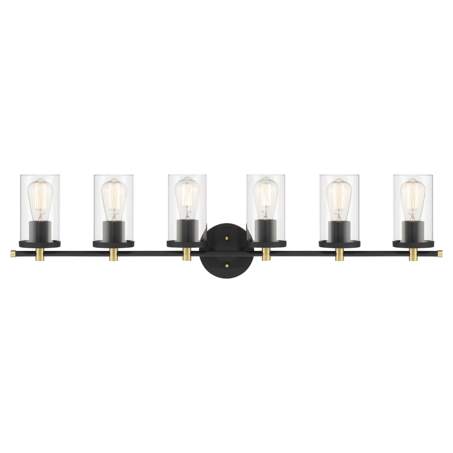 Decatur 6-light Modern Farmhouse Black/ Gold Bathroom Vanity Light with UL Certified