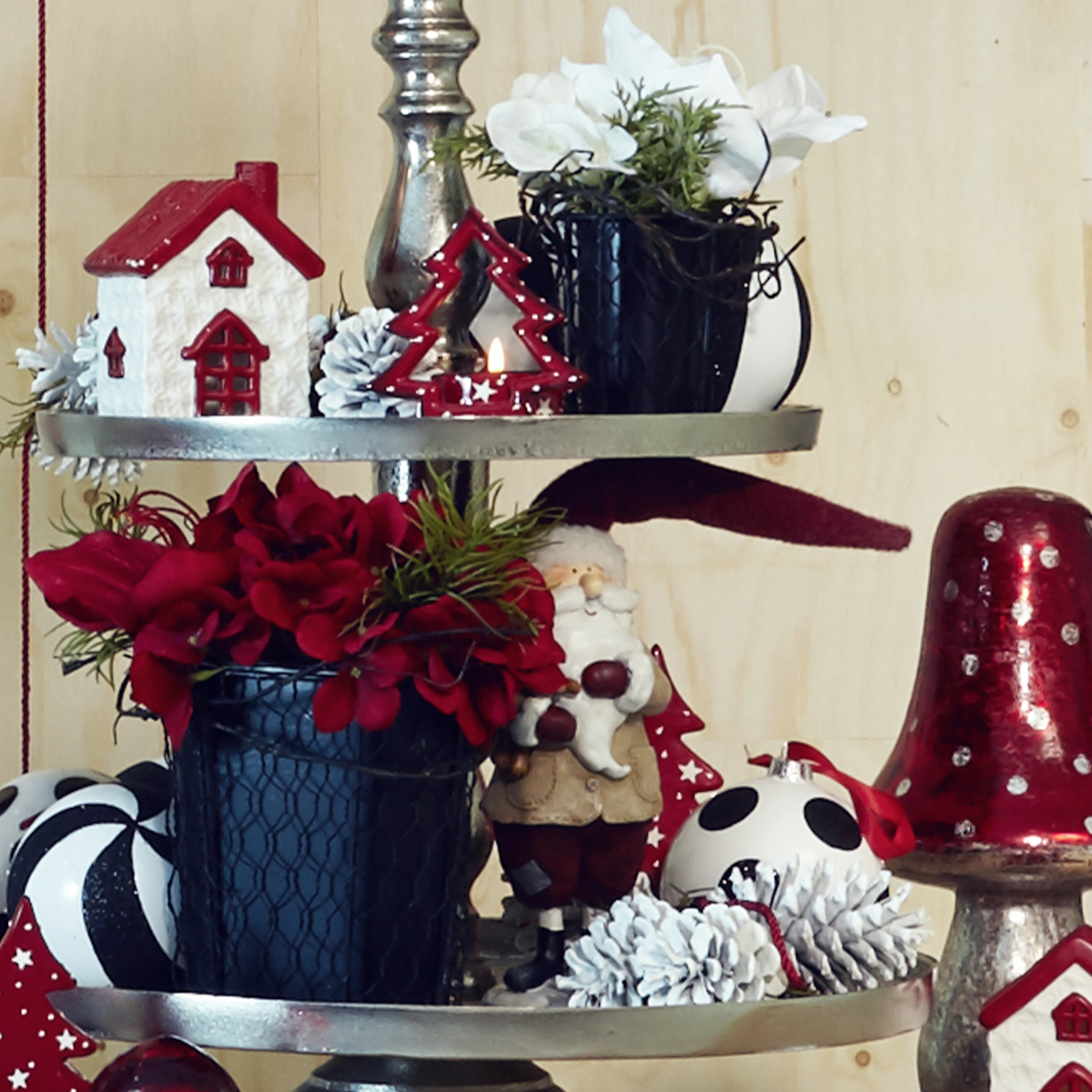 Porte-bougie de Noël Holly