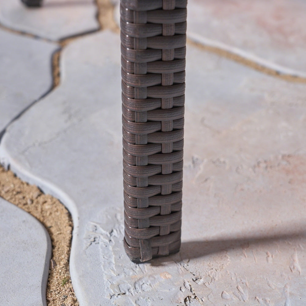 Mason Outdoor 7 Piece Acacia Wood and Wicker Dining Set by Christopher Knight Home