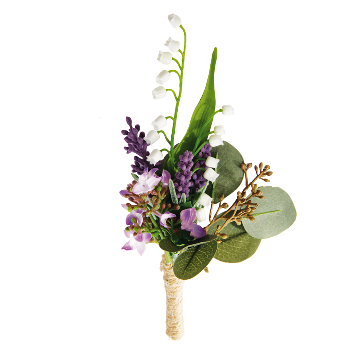 Boutonnière de muguet et d'eucalyptus