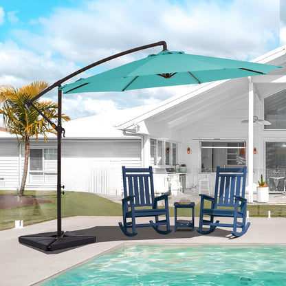 10 ft Steel Crank-lift Cantilever Umbrella With Weighted Base