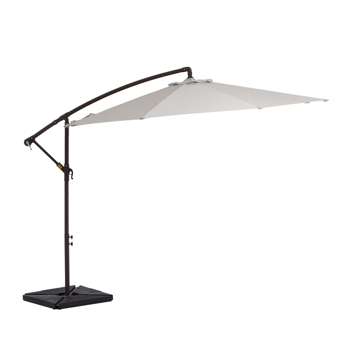 10 ft Steel Crank-lift Cantilever Umbrella With Weighted Base