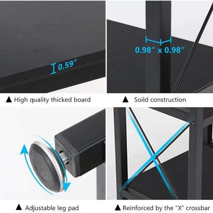 12 Shelves Ladder Bookshelf, Industrial Corner Bookshelf