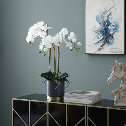 Orchidée artificielle en terre, format moyen