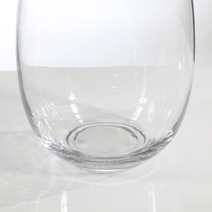 Vase transparent rond avec col étroit