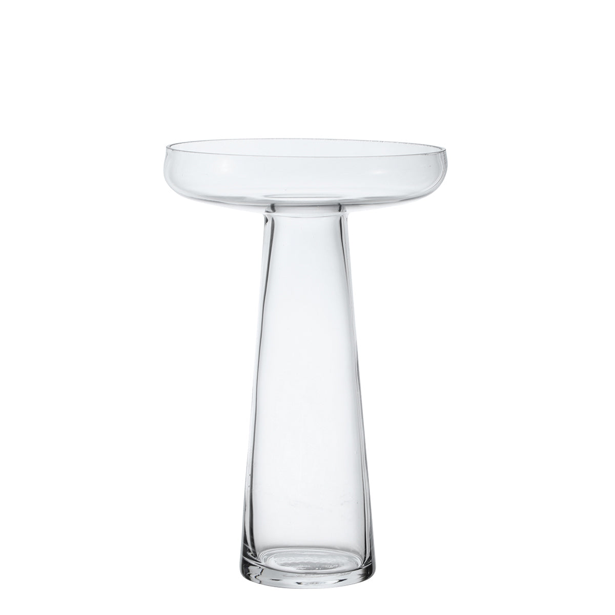 Vase transparent. Soucoupe.