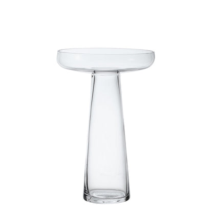 Vase transparent. Soucoupe.