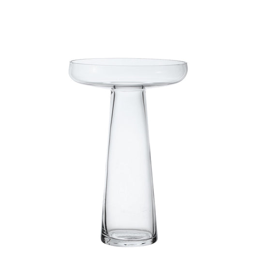 Vase transparent. Soucoupe.