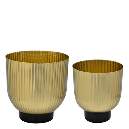 Cache-pots rainurés en métal