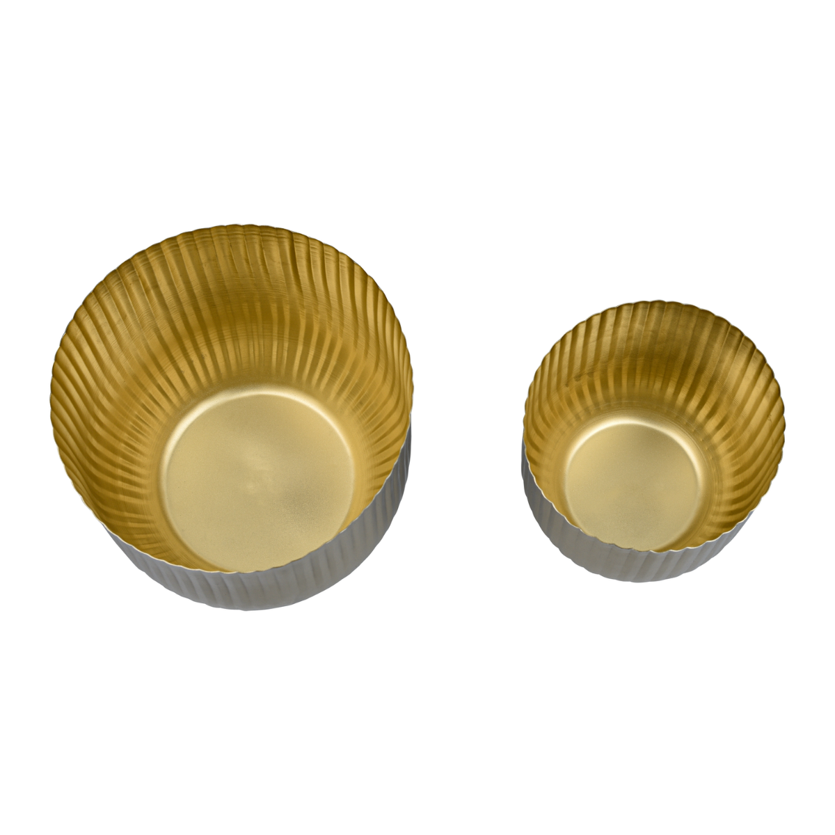 Cache-pots rainurés en métal