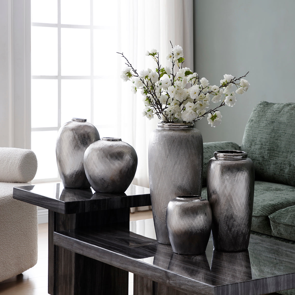 Vase Argent Très Grand Format