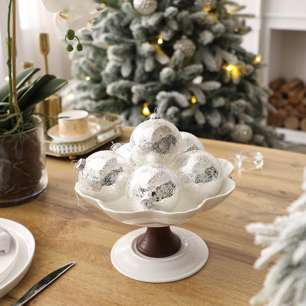 Coffret de 4 boules de Noël mercurisées