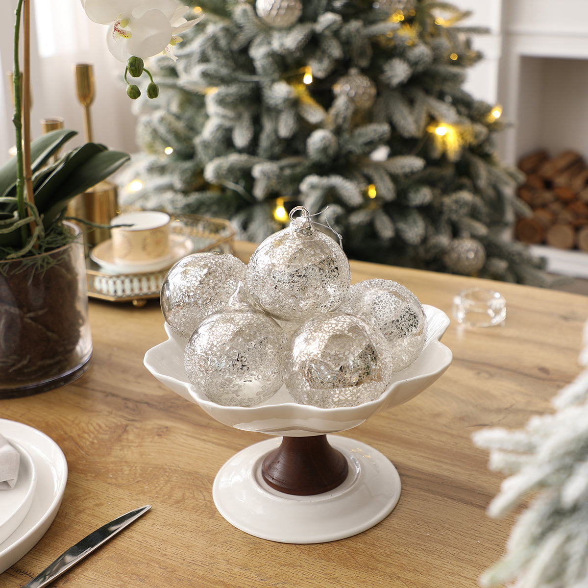 Coffret de 4 boules de Noël mercurisées