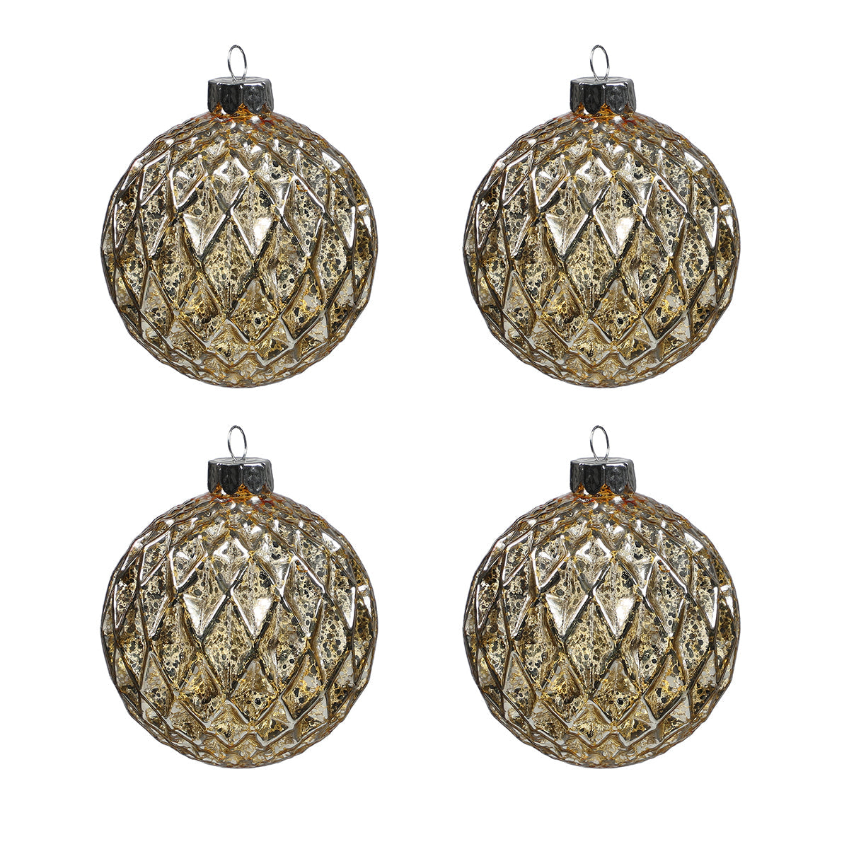 Coffret de 4 boules de Noël pailletées