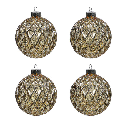 Coffret de 4 boules de Noël pailletées