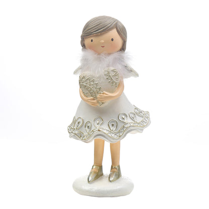 Figurine de Noël Fillette avec cœur Angel