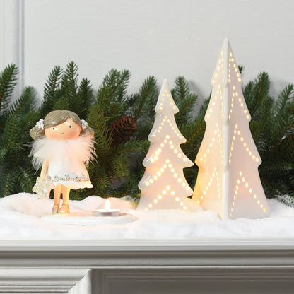Porte-Bougie de Noël Figurine Fillette Angel