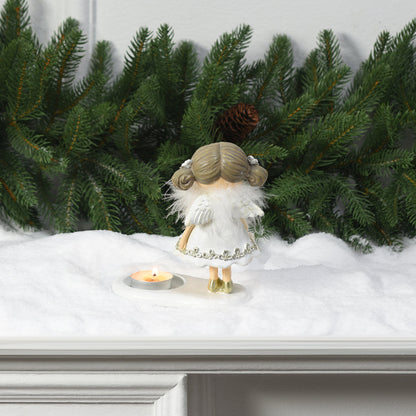Porte-Bougie de Noël Figurine Fillette Angel