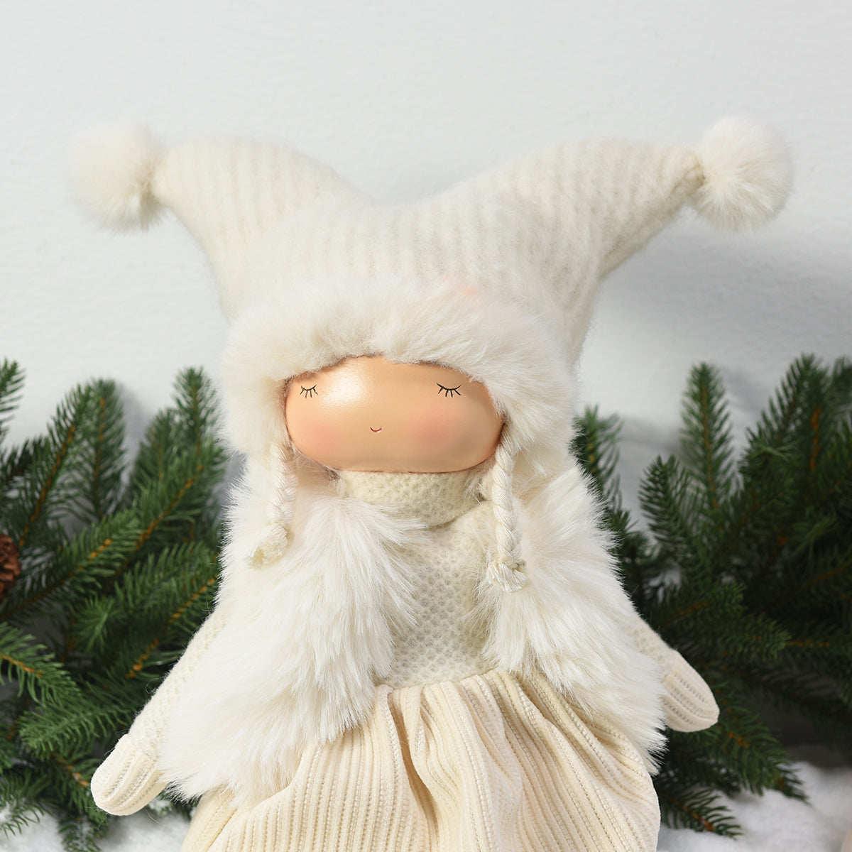 Figurine de Noël Fillette à Asseoir Velour