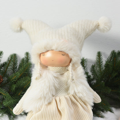 Figurine de Noël Fillette à Asseoir Velour