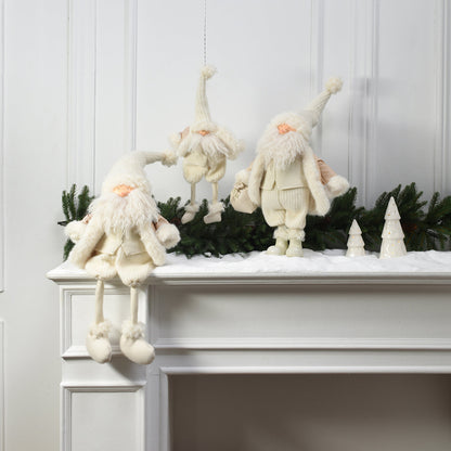 Figurine Père Noël à Asseoir en Velours