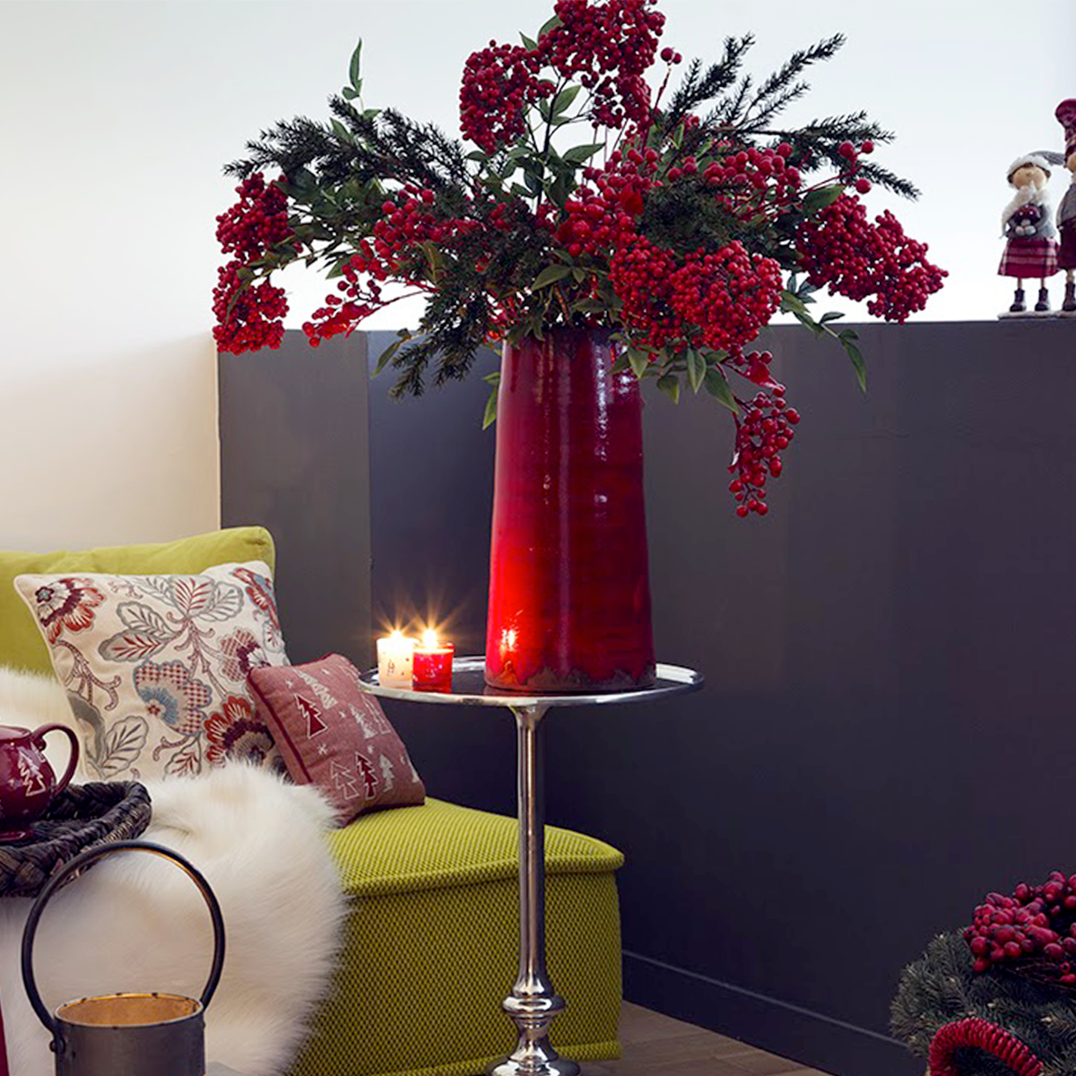 Branche de pin givrée Noël