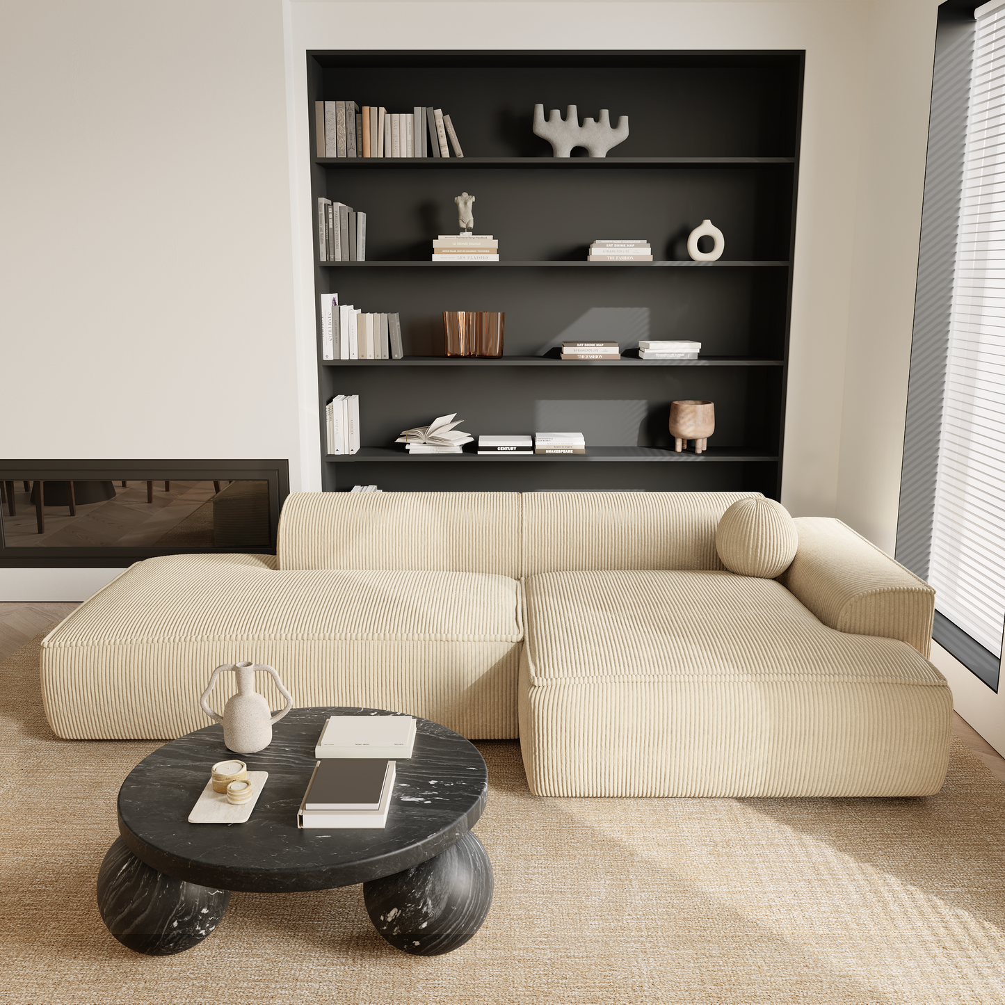 Canapé d'angle droit Ania