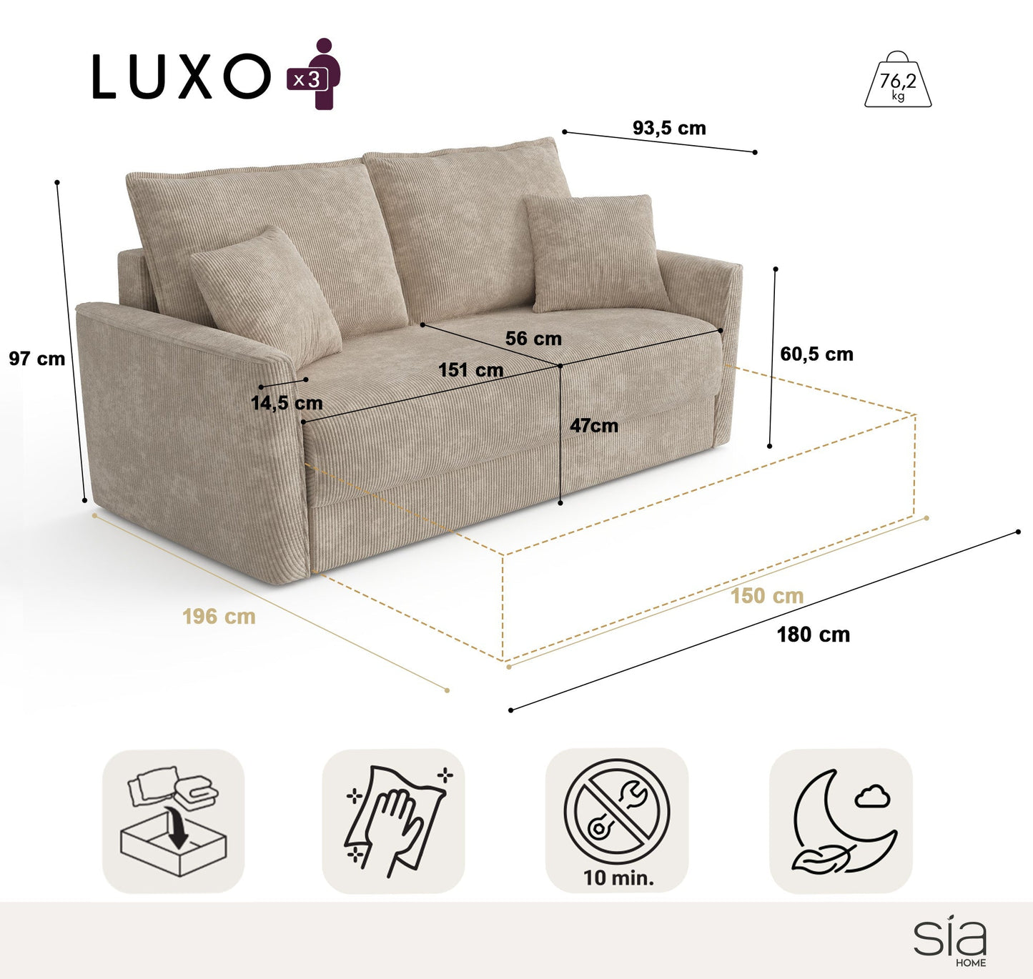 Canapé Convertible Luxo