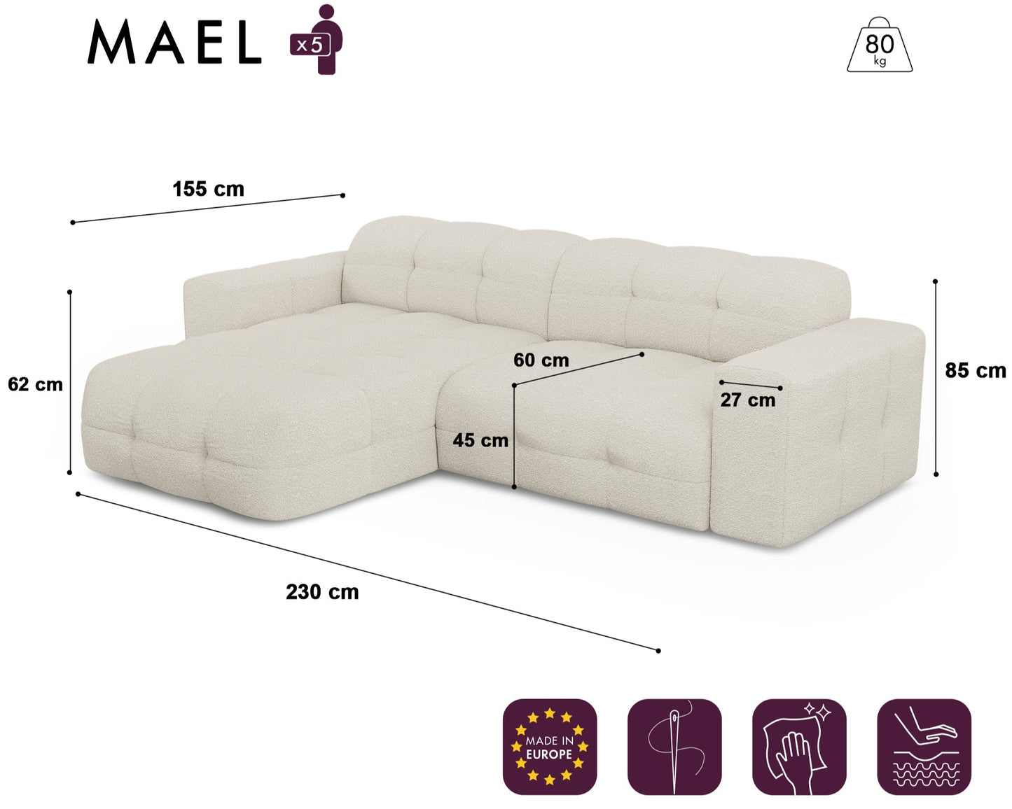 Canapé Angle Gauche Mael