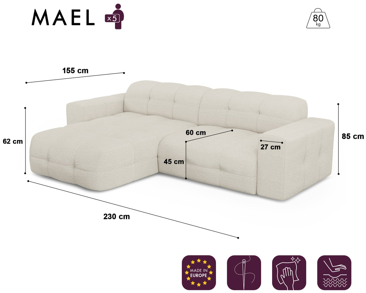 Canapé Angle Gauche Mael