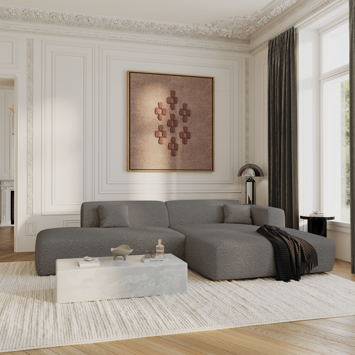 Canapé d'angle droit Myra