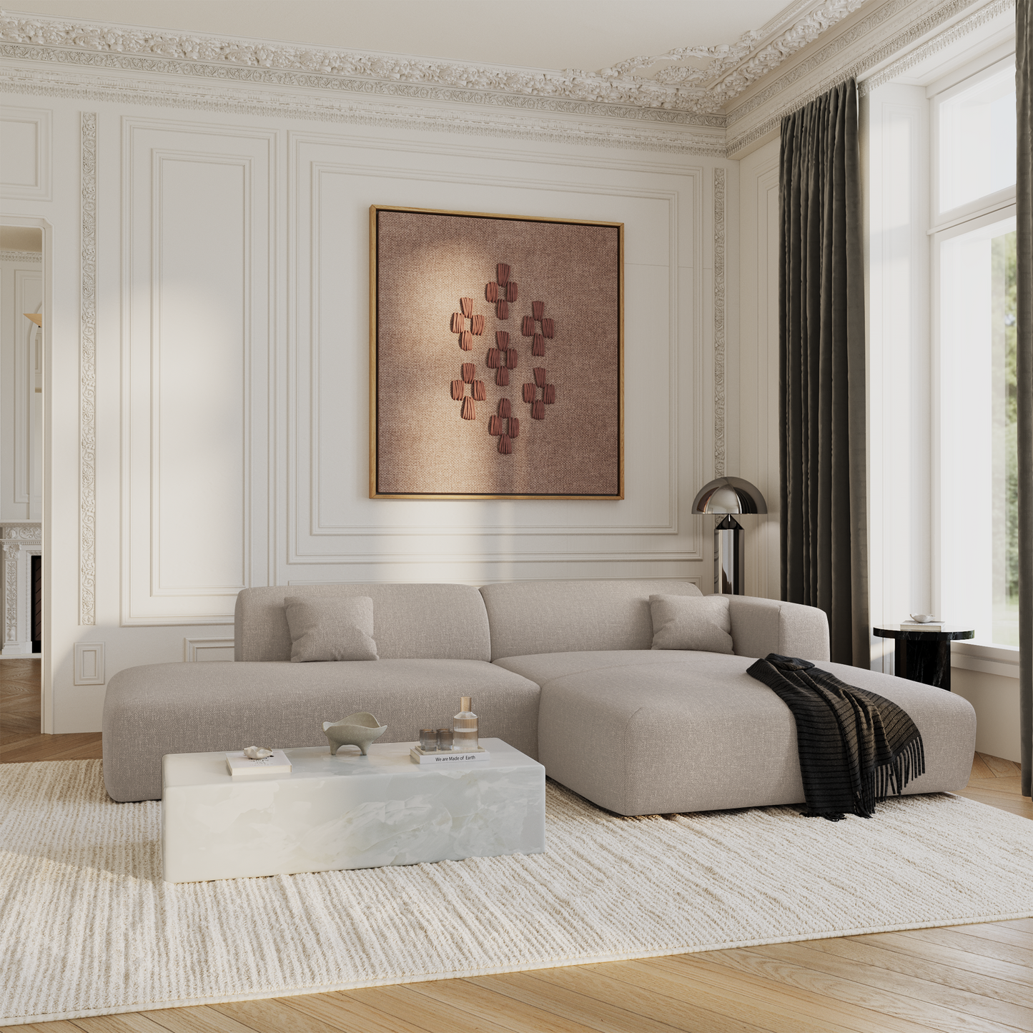 Canapé d'angle droit Myra