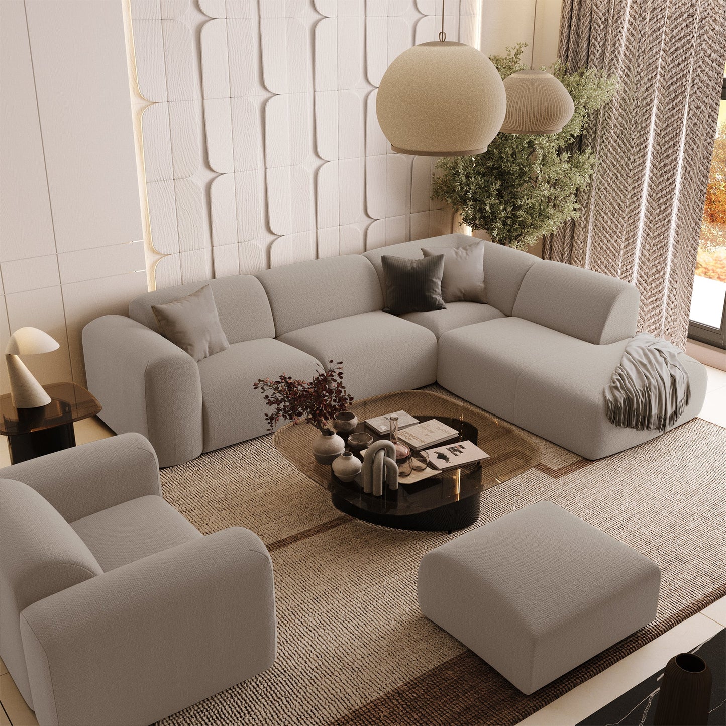 Canapé d'angle droit Myra