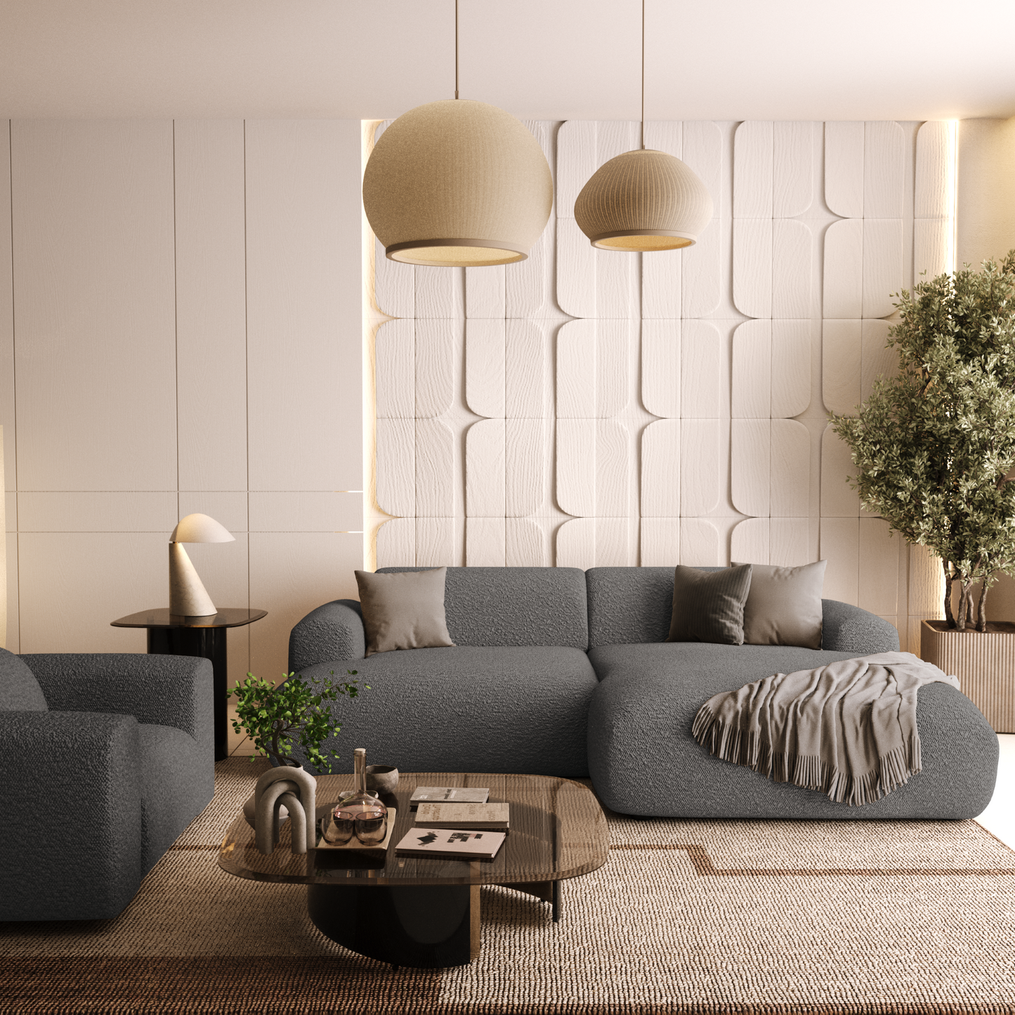 Canapé d'angle droit Myra