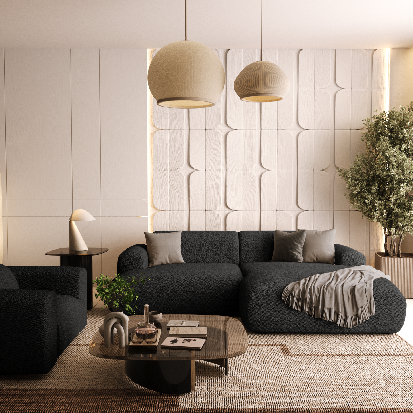 Canapé d'angle droit Myra