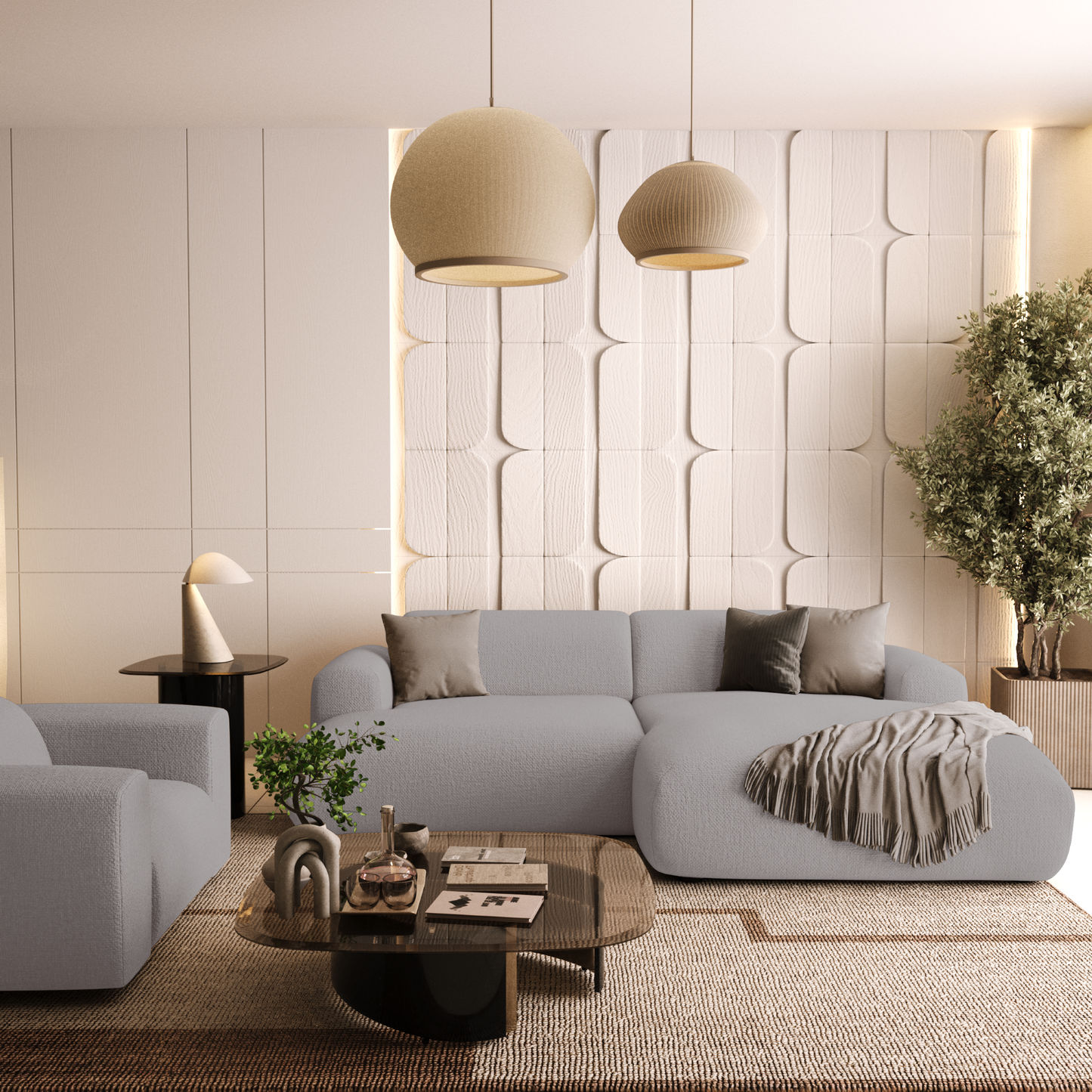 Canapé d'angle droit Myra