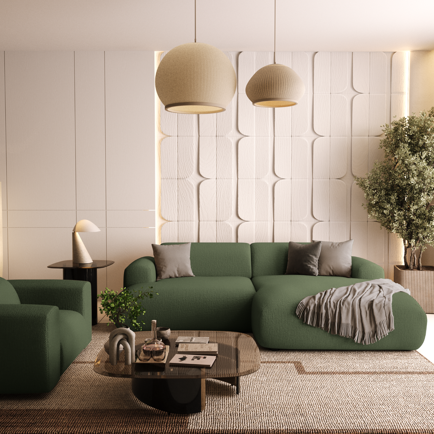 Canapé d'angle droit Myra