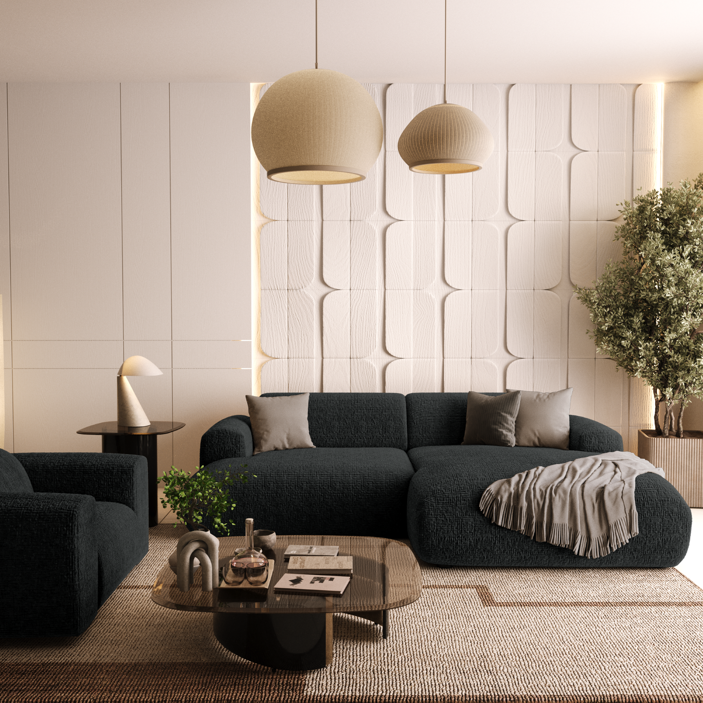 Canapé d'angle droit Myra