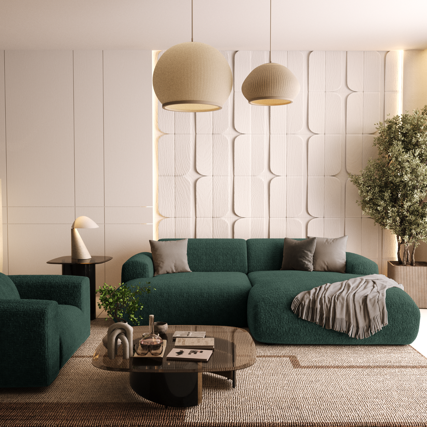 Canapé d'angle droit Myra