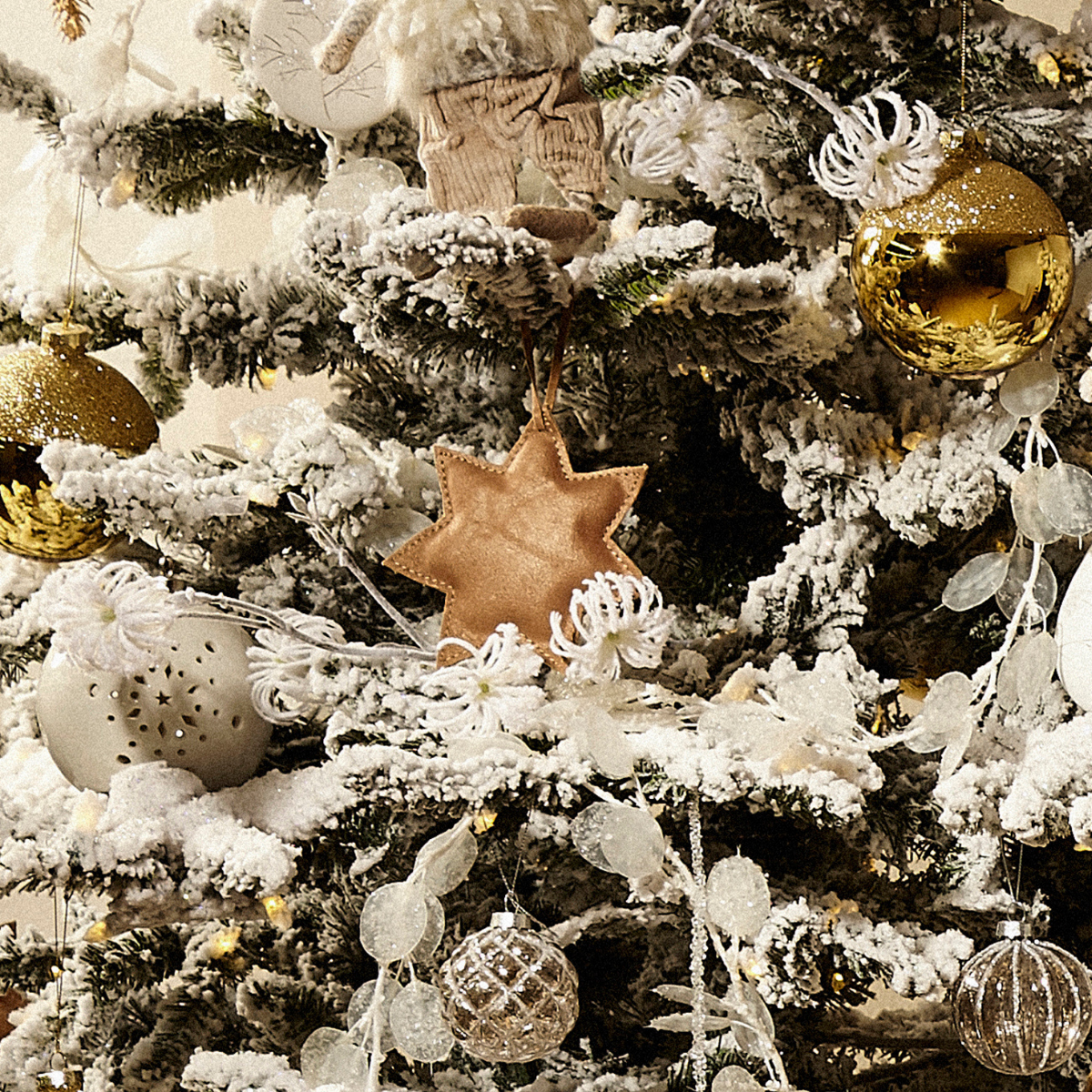 Suspension de Noël en Cuir en Forme d'Étoile