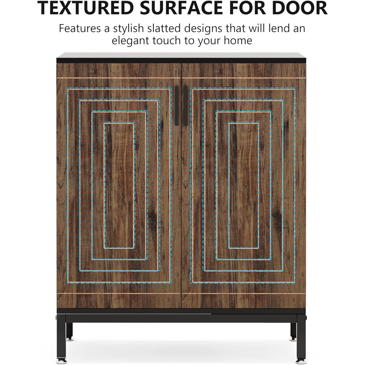 20 Pairs Modern Shoe Storage Cabinet with Doors, 6-Tier Freestanding Entryway Shoe Organizer Rack