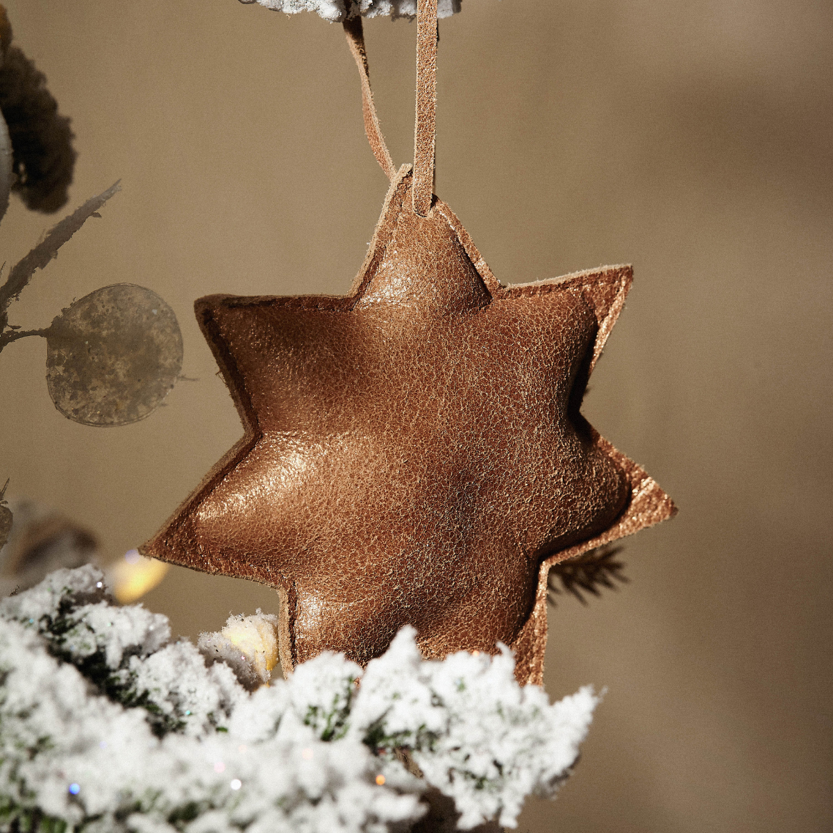 Suspension de Noël en Cuir en Forme d'Étoile