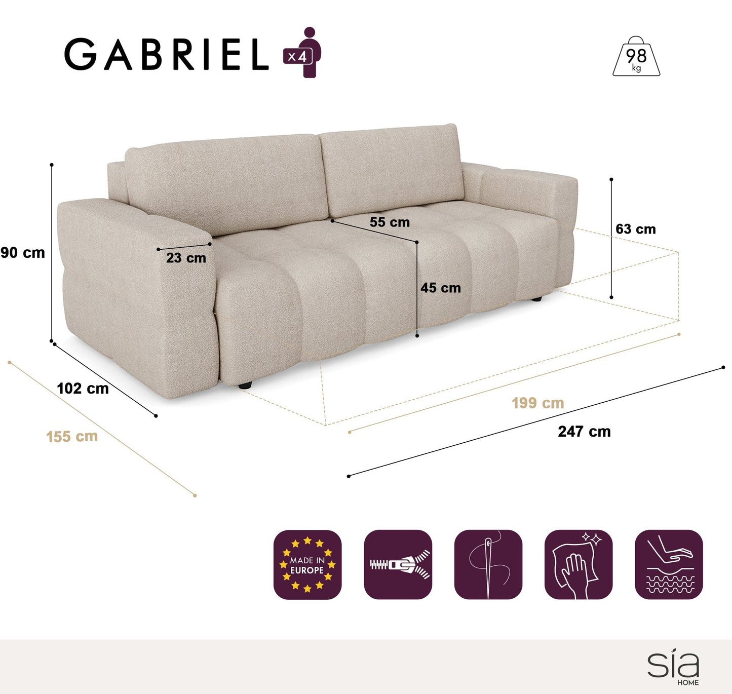 Canapé Convertible Gabriel