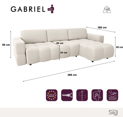 Canapé Angle Gauche Convertible Gabriel