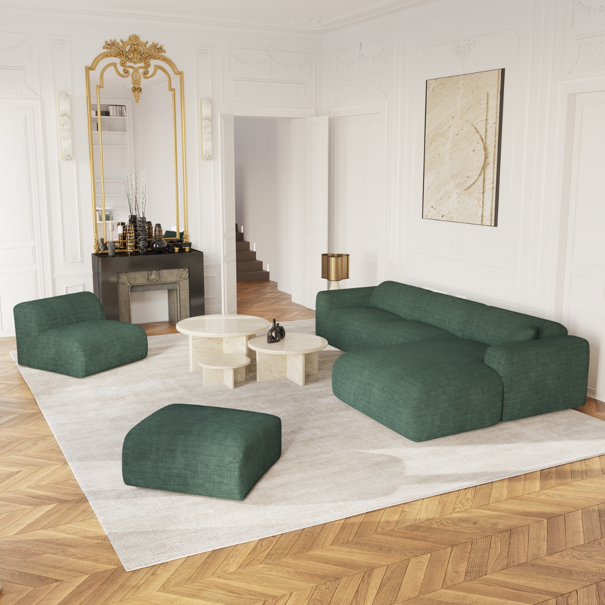 Canapé d'angle droit Myra