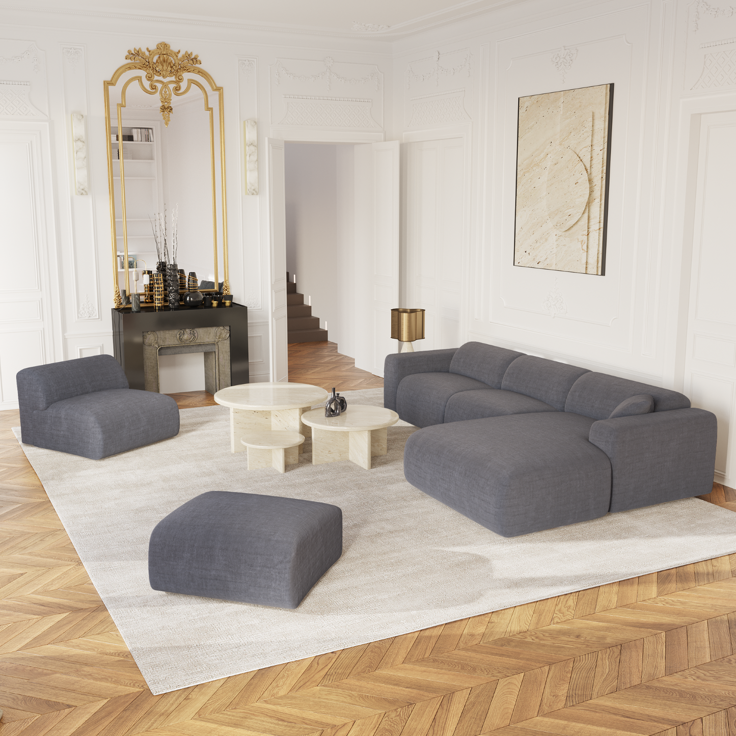 Canapé d'angle droit Myra