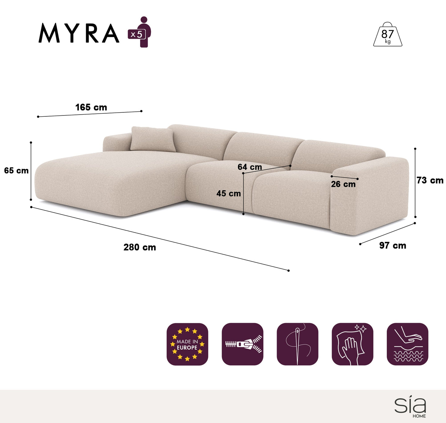 Canapé Angle Gauche Myra